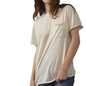 Free People Women's Cream T-Shirt